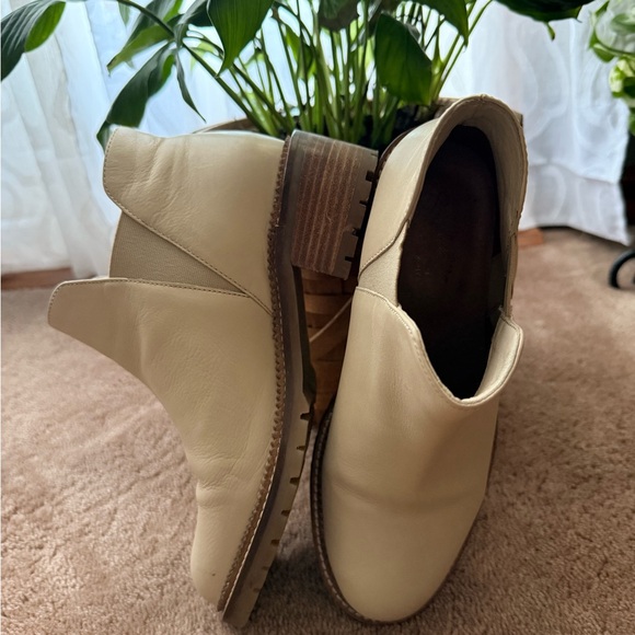 Cream Ankle Boots - Picture 2 of 4